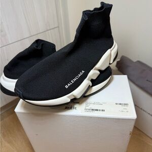 Balenciaga Black and White Sneakers 7.5